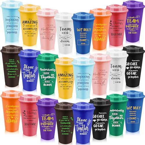 Tasses à café réutilisables MSYU avec couvercles de 470 ml pour l'équipe