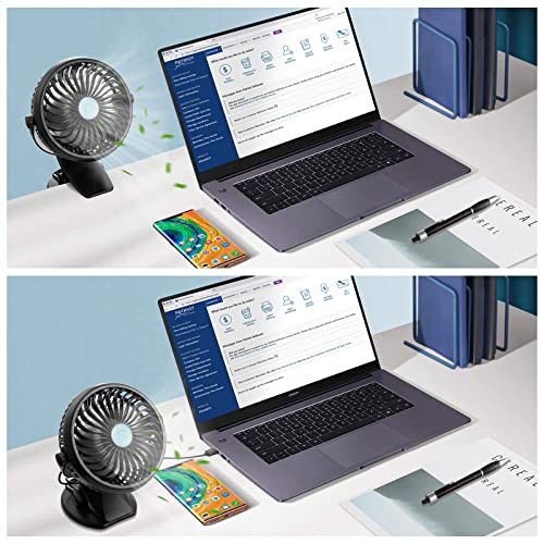 Tcjj Clip On Fan,Stroller Fan Personal Desktop Portable Usb Rechargeable Battery Powered Pram 3 Speeds Small Fan For Office Dorm Bedroom Stroller #TOP3