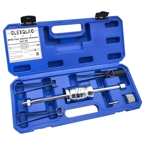 GLEXQLAO Fuel Injector Removal Tool Kit Compatible with Ford Volvo 1.0L 1.6L 2.0L 2.3L 2.7L 3.5L Engines, Fuel Injector Remover Slide Hammer Puller Set Replaces 9997410 310-206