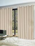 Cortina 100% opaca Aucune Paire de Ride AUX Occultant – UNIS Beige – 140 x 180 cm