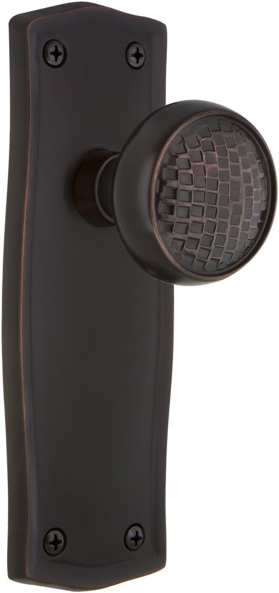 Nostalgic Warehouse Prairie Plate with Craftsman Knob, Privacy - 2.375", Timeless Bronze