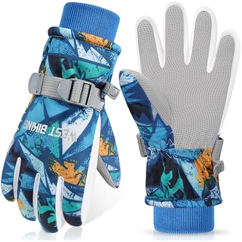 Waterproof Kids Ski Gloves for Winter Cover