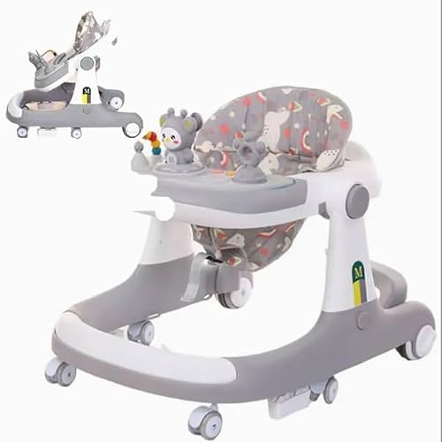 PSM Foldable Baby Walker Sit-To-Stand Learning Walker Kids Push - Grey 511 (Grey)