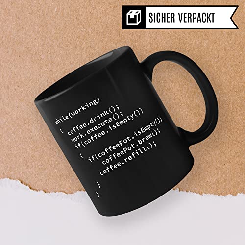 Tasse informatique - Code - Tasse à café programmeur - Cadeau amusant - Idée cadeau pour le bureau - Mug Geek Humour Computer Nerd - Tasse à thé - Developer - Inscription amusante (noir)