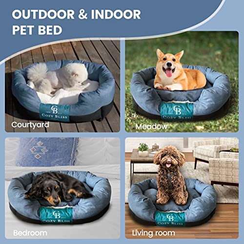 Cozy Bliss Chewy Dog Bed With Teflon Fabric 28" L X 22" W Scrubable Water Resistant Pet Cat Crate Mat Non Stick Hair Washable Anti Slip Orthopedic Luxury Couch Outdoor For Large Small Medium Dogs #TOP6