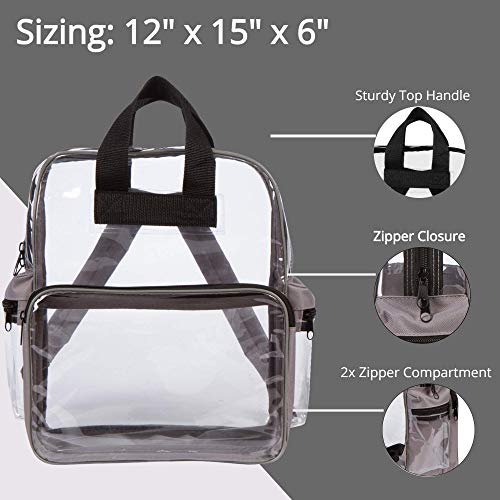 Nufazes Clear Backpack - See Through Daypack Clear Backpacks In Grey #TOP3