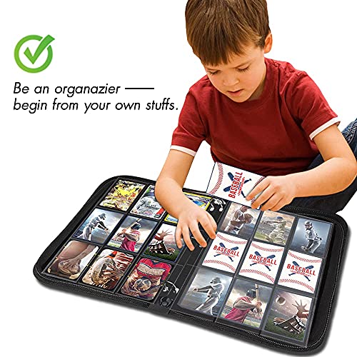 450 Pockets Trading Card Sleeves Binder, Baseball Card Binder Sleeves Fit For Mtg, Yugioh Cards, Standard Size Sports Card, 3 Ring Binder Card Holder Protector #TOP5