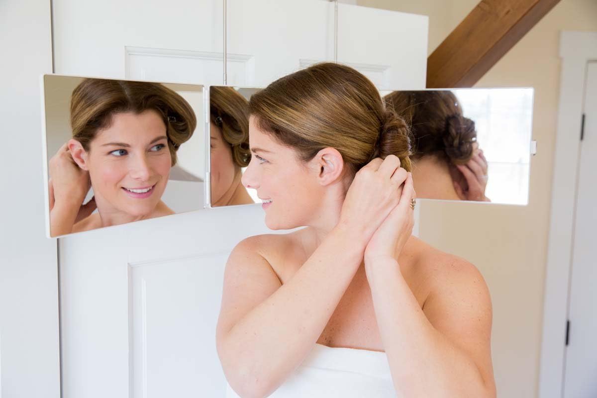 Portable Tri-Fold Mirror Home/Travel (White) 3 Way Mirror Hair, Makeup, Back of Head, Coloring, Styling, Cutting, Gifts for Men/Women