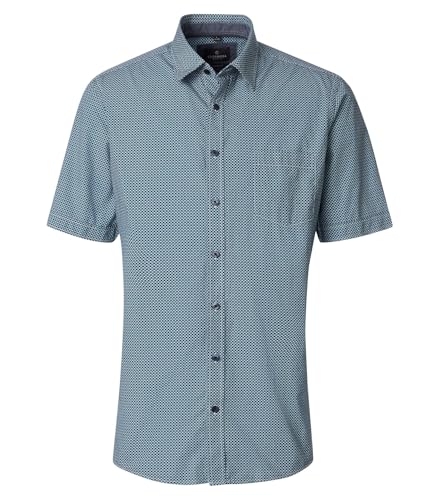 Chemise décontractée à manches courtes imprimé à pois bleu vert CASAMODA