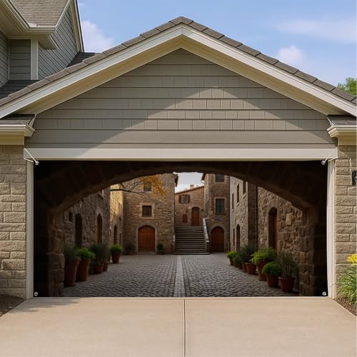 Housse de porte de garage en pierre pour grande décoration d'extérieur