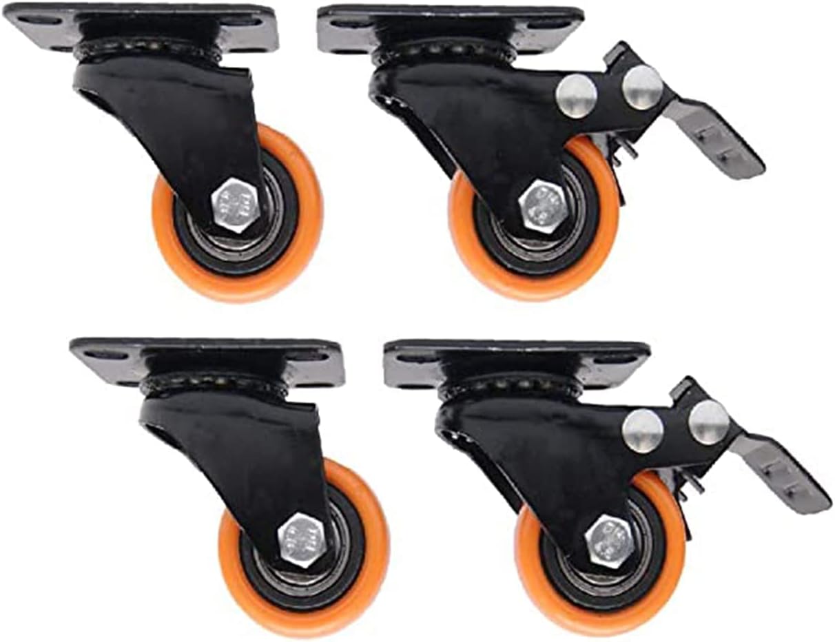 Bosney Caster Wheel for Furniture - Set of 4,Heavy Duty,Castor Wheels for Furniture Moving Like Sofa, Bed, Counter with (PU) Wheels and Top Plate Rotating 360 Degree,1.5 inches Furniture Pads