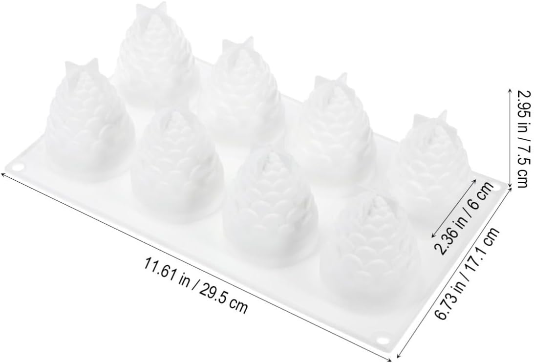 Pine Cone Cake Mold 8 Lattices Silicone for Microwave Mousse