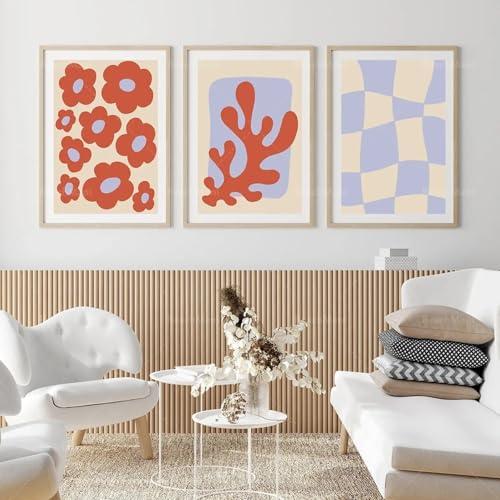 Poster abstrait à imprimer et tableau salon géométrique décoration murale triptyque 20x35