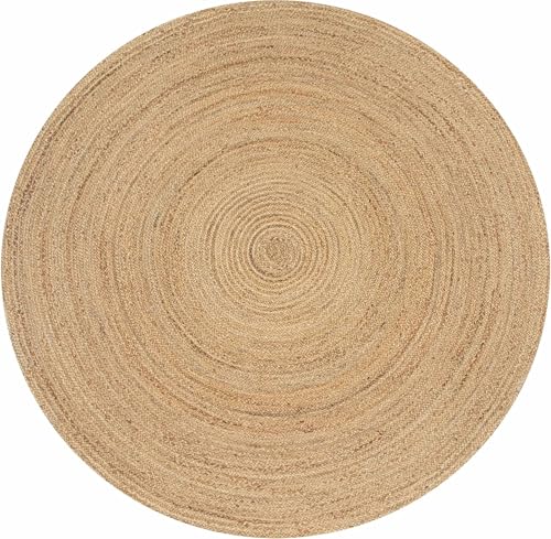 Tapete redondo de yute natural trenzado 2 ft miniatura 2