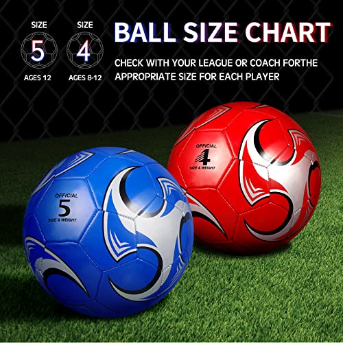HyDren 2 Pcs Soccer Balls with Pump Official Size Soccer Ball for Game Training Back to School Indoor Outdoor Sport Gift for Child Youth Adult(Novelty Style,Size 5)