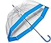 Clear Bubble Umbrellas Blue Trim