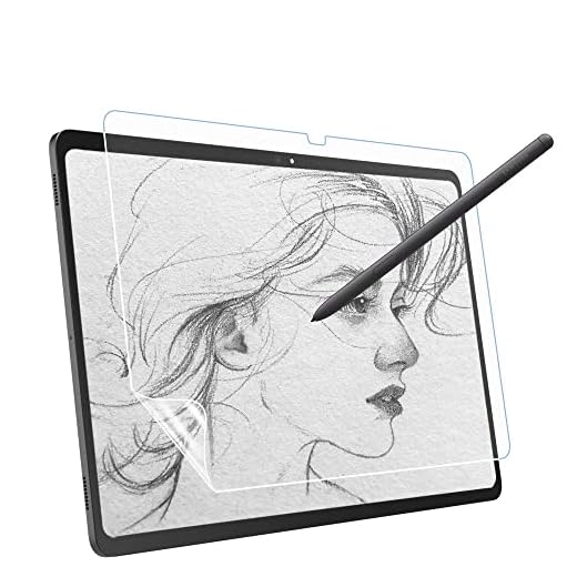 MoKo PET Matte Screen Protector Fits Samsung Galaxy Tab S8 + 2022 / Tab S7 FE/Tab S7 + (12.4 Inch), [Paper-Feeling Film Writing for S-Pen] 5G Tablet Anti-Glare PET Film Screen Protector, Matte