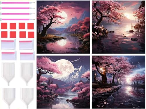 Peinture Diamant Cerisier lunaire pour illuminer la déco de votre salon