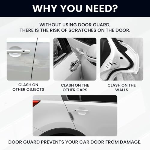 Image of Car Door Edge Guard Compatible with Sierra 2025 Year All Models of Ta-ta Bumper Scratch Protector /Anti Scratch Guard, Carbon Fiber (Set of 4)