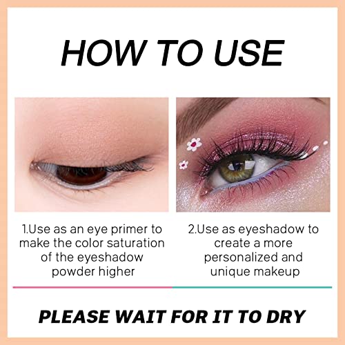 Jutqut 2Pcs Matte Eyeshadow Primer, Eye Primer Base, Cream Eyeshadow Base Primer, No Crease Eye Primer Makeup Eyeshadow Base Long-Lasting Waterproof & Smudgeproof Cream Liquid Eye-Shadow For All Shadows #02 Skin Tint #TOP4