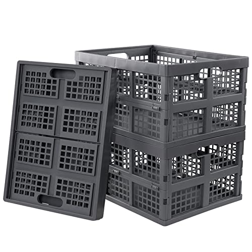 Annkkyus 3-Pack Folding Storage Bin, 30 Liter Plastic Collapsible Crates #TOP6