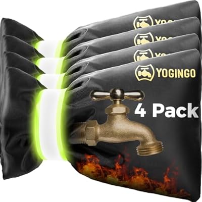 Outdoor Faucet Cover for Winter Freeze Protection - 4 Pack 5.9" x 8.3" Hose Bib Insulated Water Spigot Pipe Wrap Socks - Outside Freeze Protector