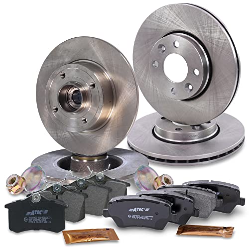 ATEC GERMANY Juego de frenos incl. discos de freno delanteros Ø 260 mm ventilados + traseros Ø 240 mm completos + pastillas de freno Compatible con RENAULT CLIO III, MODUS/GRAND MODUS (F/JP0_)