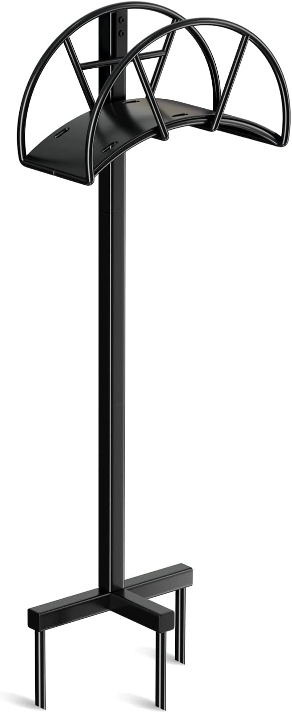 Garden Hose Holders for Outside, Water Hose Holder Freestanding, Black Ground Hose Stand