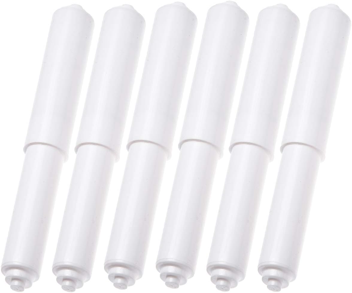 Hilltop Products 6 Pack - White Toilet Paper Holder Spring Loaded Roller Replacement