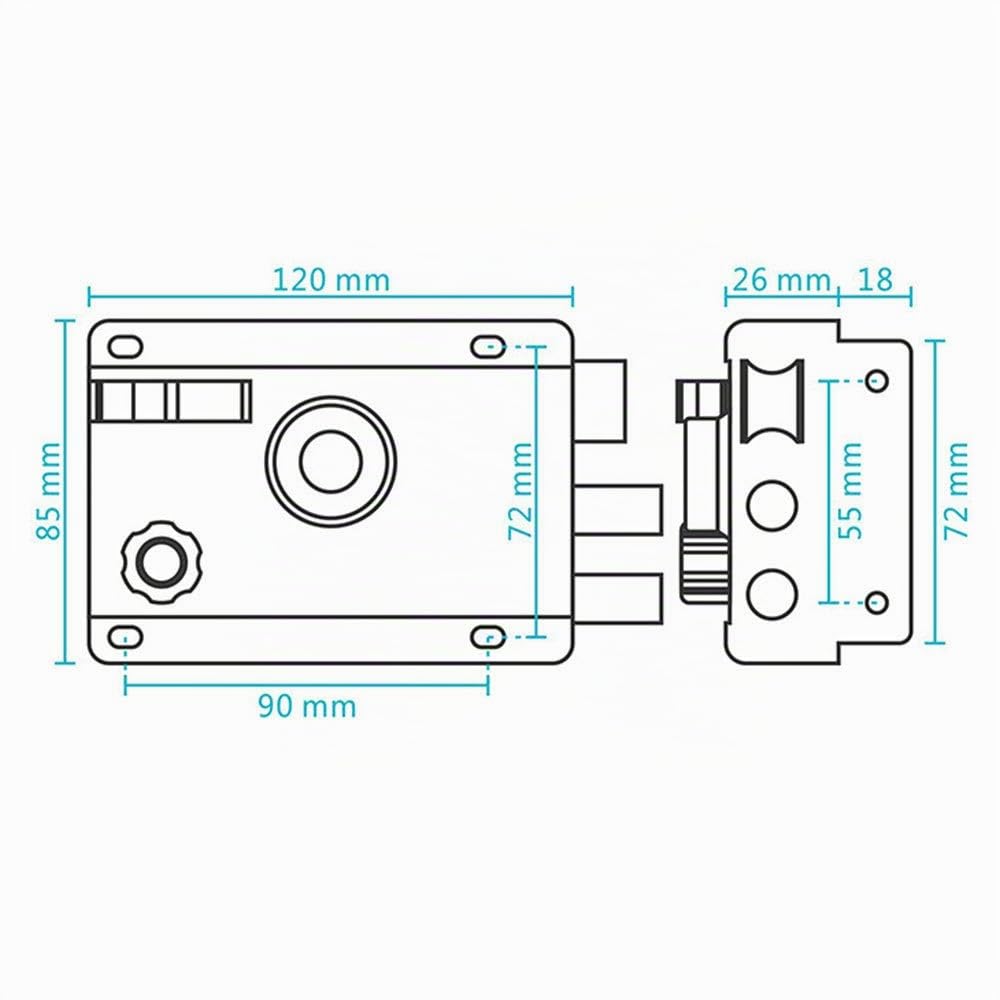 Cerradura de puerta exterior, cerradura de puerta exterior de acero inoxidable, alta seguridad para su hogar o lugar de trabajo, con 5 llaves (abierta a la derecha sin lado)