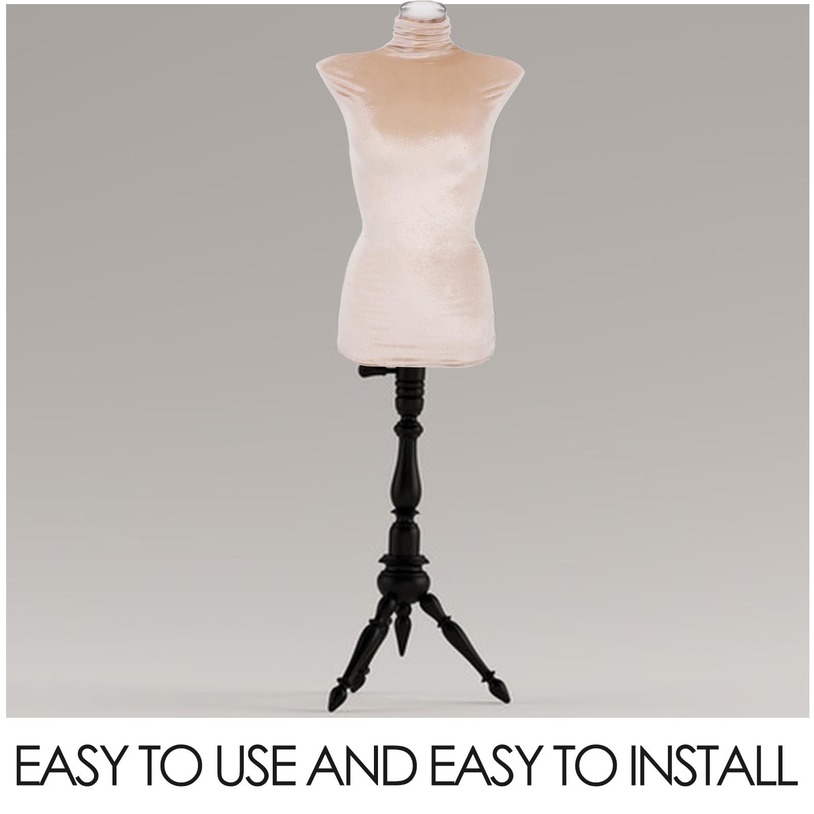 GANAZONO Housse en Velours Rose pour Mannequin de Couture Femme, Réutilisable et Remplaçable, Accessoire Délicat pour Couverture de Modèle Demi-Corps