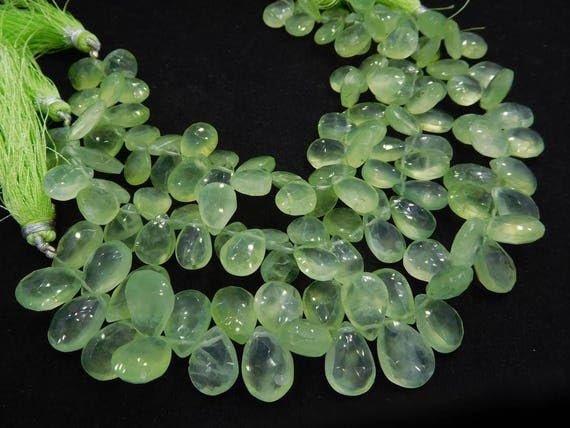 Chrysoprase verte chalcédoine perles poires facettées pour vos bijoux d'été bohèmes