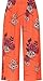 Price comparison product image WearAll Women's Plus Wide Flared Leg Floral Print 3/4 Culottes New Ladies Trousers Pants - Orange - 22-24