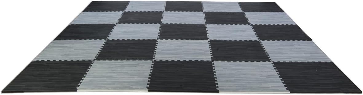 26-pc Wood Grain Interlocking Foam Flooring Mats, 0.5" Thick, 10-ft x 10-ft Display