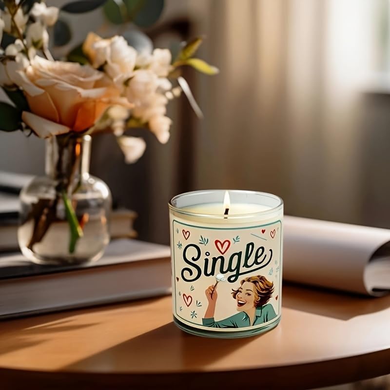 Gesanghua﻿ Celebrate Singles Soy Candles, Cinnamon Apple Scented Candles - Unique, Creative Surprise for Singles, Funny Surprise, Scented Candles