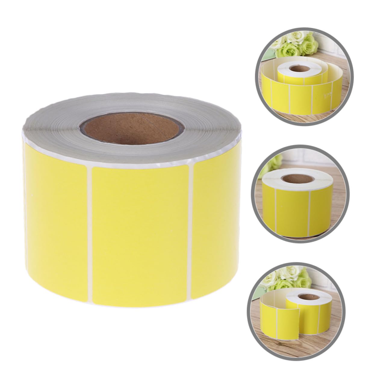 2 rouleaux Étiquettes Thermiques Autocollantes Mat Jaune Résistantes à Eau pour Impression et Codes Barres de Étiquettes pour Bureau et Expédition
