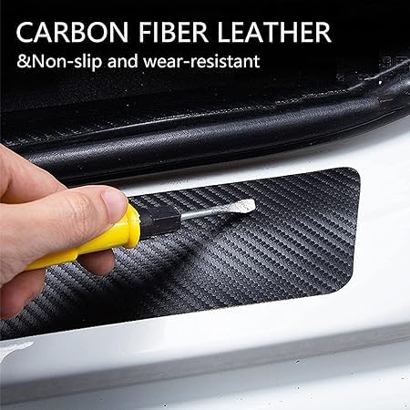 Image of Automobile Carbon Door Sill Protector Creta, Set of 4, Anti-Scratch Protection