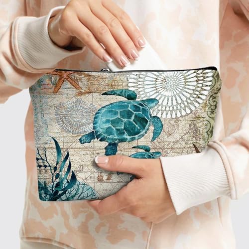 Sea Ocean Turtle Makeup Bag Travel Portable Cosmetic Pouch Waterproof Toiletry Organizer Storage Bag Zipper Pouch For Women Girls3