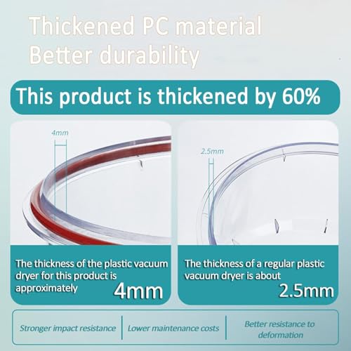 Vakuum-Exsikkator aus Polycarbonat, mit Negativmanometer und Doppelventil für Lagerung und Trocknung