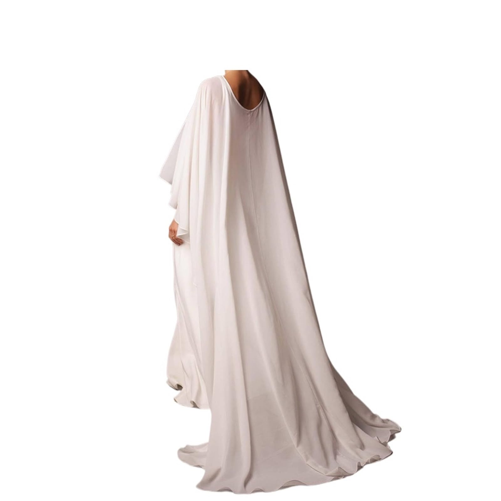 Chal largo de gasa para mujer, accesorio de novia, cuello redondo