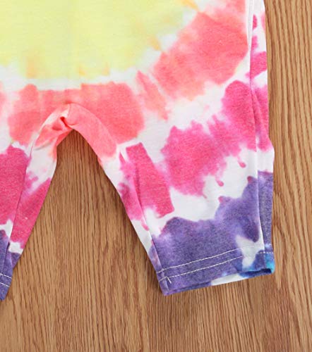 Baby Girls Tie Dye Harem Jumpsuits Toddler Girls Cute Halter Backless Pants Romper With Two Pockets Outfit Clothes (A, 3T) #TOP4