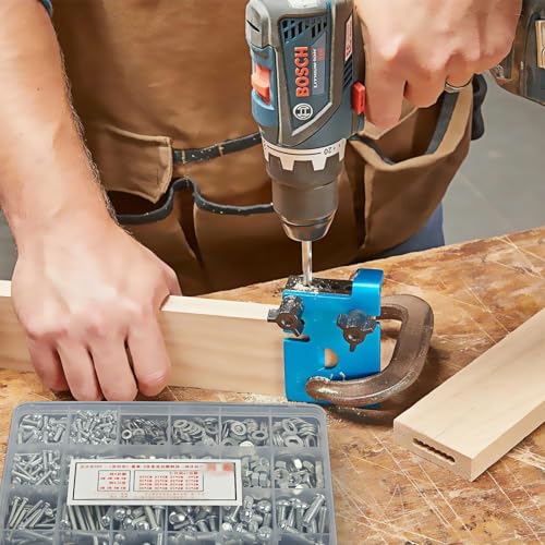 LLQDNTK Nuts and Bolts Assortment Kit, M3, M4, M5 Carbon Steel Screws, Bolts, Nuts, Washers, with Storage Case