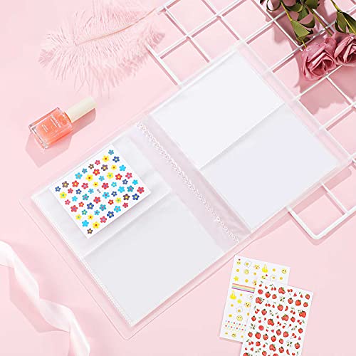 2 Pieces 20 Pages 80 Slots Nail Decals Art Nail Sticker Storage Book Sticker Display Sticker Book Plastic Organizer Nail Collecting Book Nail Collection Album For Women Girls Nail Tools #TOP3