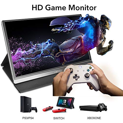 Portable Monitor - Lepow 15.6 Inch Computer Display 1920×1080 Full HD IPS Screen USB C Gaming Monitor with Type-C Mini HDMI for Laptop PC MAC Phone Xbox PS4, Include Smart Cover