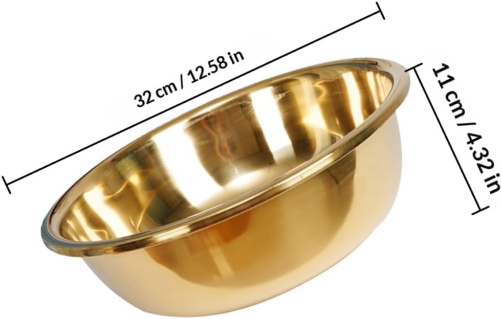 ibasenice Stainless Steel Mixing Bowl Small Size Thickened Gold Salad Basin Household Vegetable Washing Bowl Kitchen Prep Basin for Food Cleaning and Face Washing