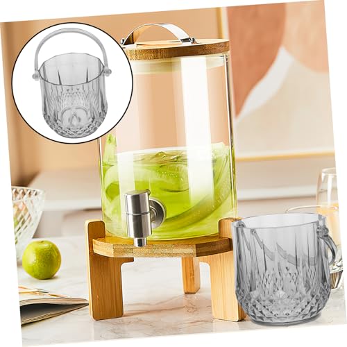 Cubo pequeño para hielo de plástico transparente y portátil para bares y discotecas 7