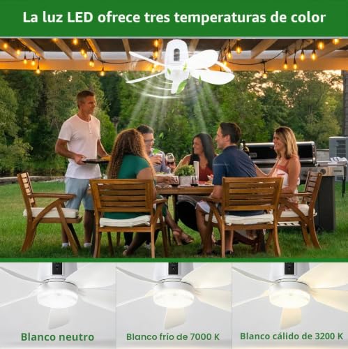 Ventilador de techo solar sin cables para refrescar terrazas y campings 7