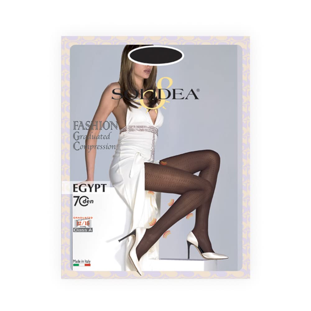 SOLIDEA Medias de compresión graduada mujer Fashion Egypt 70 denier 12/15 mmHg | Medias mujer, medias de compresión graduada, Moca, 42