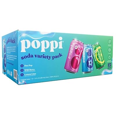 Popi Prebiotic Soda, Variety Pack, 12 fl oz, 15-r&auml;kning