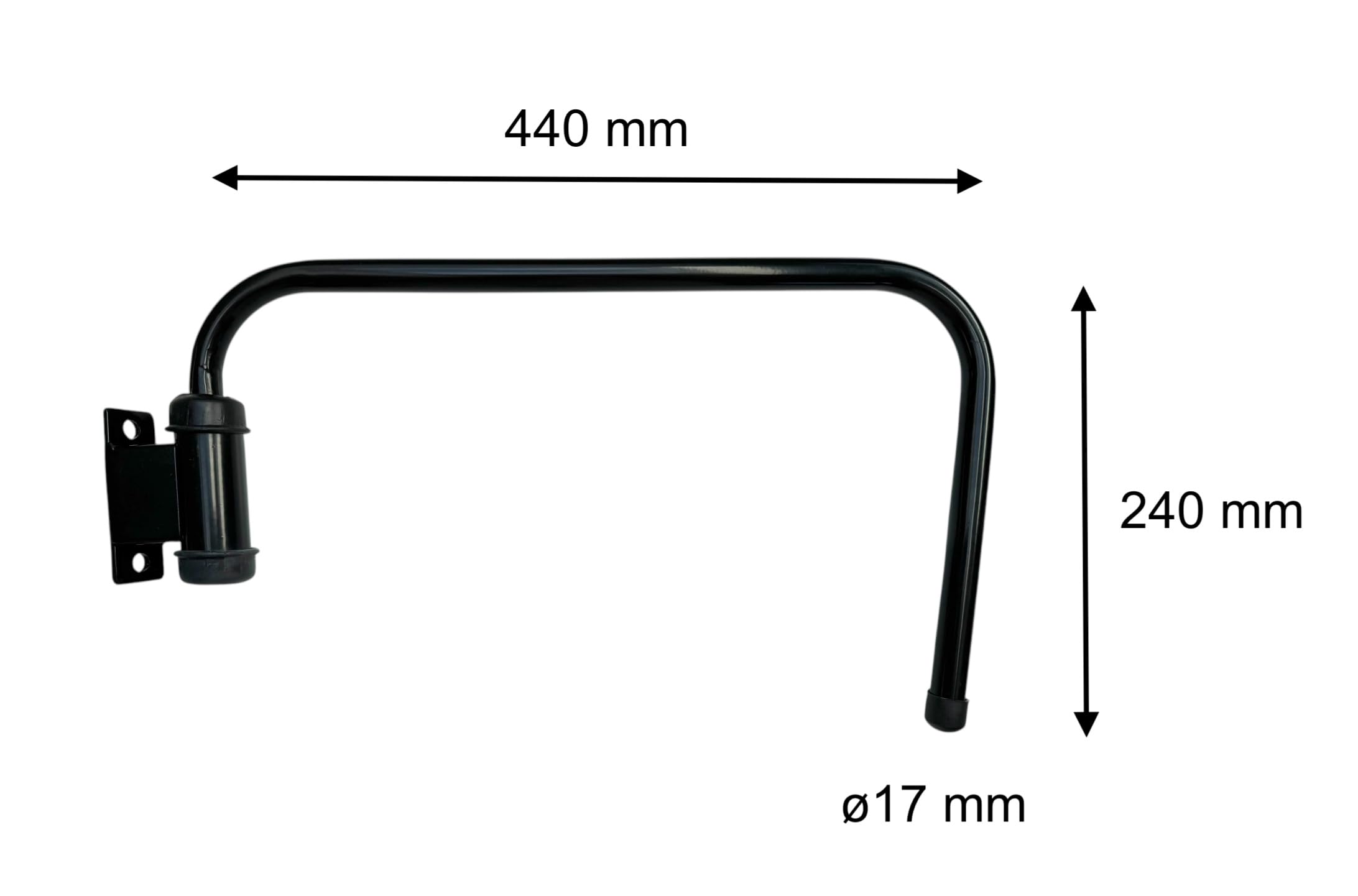 Spiegelhalter für Traktor passend für JCB John Deere S6000 und Massey Ferguson links rechts mit Kupplung oder ausziehbar Spiegelarm schwarz (440x240mm - 2x Stück L+R)